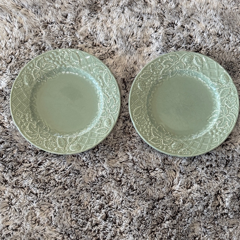 Mikasa English Countryside Caledon DP400 Japan Set 2 Green Dessert Lunch Plate